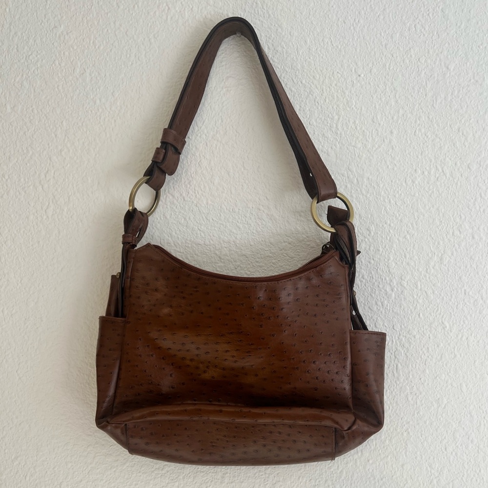 Bueno Vtg Faux Ostrich Shoulder Bag